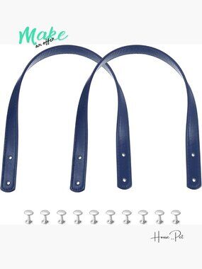 2pcs 18in PU Leather Sew On Purse Handles for Bag DIY Replacement Straps